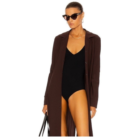 TOTEME deep V-neck swimsuit In Black Size L - Picture 15 of 15